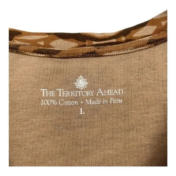 The Territory Ahead V-Neck Long Sleeve Cotton Print Dress Womens L - Picture 3 of 9